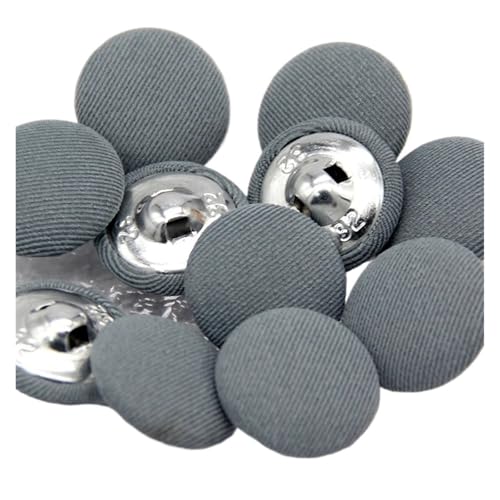 AQXYWQLL 10 Stück Bunte, mit Stoff überzogene Metallschaft-Nähknöpfe for Kleidung, Kindermantel, Strickjacke, runde große Stoffknöpfe, DIY-Dekorationen(NO.2,11mm 10pcs) von AQXYWQLL