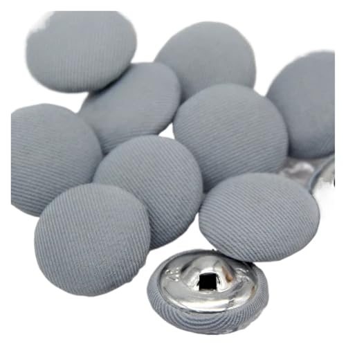 AQXYWQLL 10 Stück Bunte, mit Stoff überzogene Metallschaft-Nähknöpfe for Kleidung, Kindermantel, Strickjacke, runde große Stoffknöpfe, DIY-Dekorationen(NO.8,11mm 10pcs) von AQXYWQLL