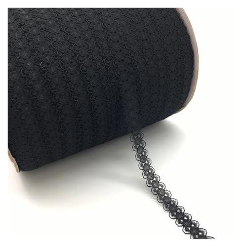 AQXYWQLL 10 Yards/Lot 5/8 Zoll (15 mm) Spitzenband, bilaterales Kunsthandwerk, bestickter Netz-Spitzenbesatz, Stoffband, DIY Nähen, Rock-Zubehör(Black) von AQXYWQLL