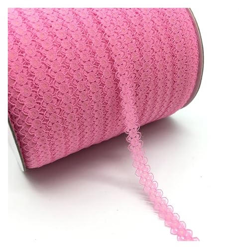 AQXYWQLL 10 Yards/Lot 5/8 Zoll (15 mm) Spitzenband, bilaterales Kunsthandwerk, bestickter Netz-Spitzenbesatz, Stoffband, DIY Nähen, Rock-Zubehör(Deep pink) von AQXYWQLL