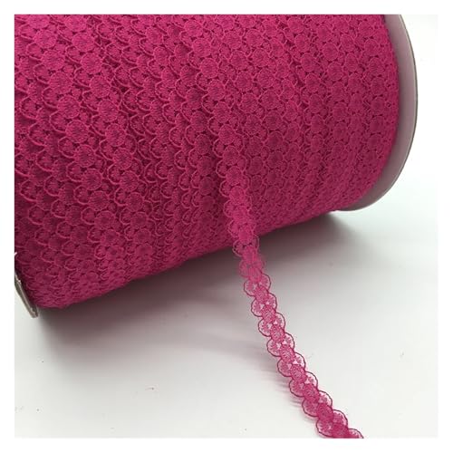 AQXYWQLL 10 Yards/Lot 5/8 Zoll (15 mm) Spitzenband, bilaterales Kunsthandwerk, bestickter Netz-Spitzenbesatz, Stoffband, DIY Nähen, Rock-Zubehör(Deep rose) von AQXYWQLL