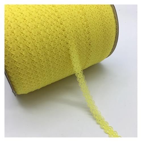 AQXYWQLL 10 Yards/Lot 5/8 Zoll (15 mm) Spitzenband, bilaterales Kunsthandwerk, bestickter Netz-Spitzenbesatz, Stoffband, DIY Nähen, Rock-Zubehör(Yellow) von AQXYWQLL