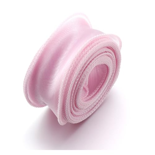 AQXYWQLL 10 Yards/Rolle transparentes Chiffonband Organza-Satinbänder for Geschenkverpackungen, Dekoration, Hochzeitssträuße, Kranz, Nähzubehör(Pink,4cm Without scroll) von AQXYWQLL