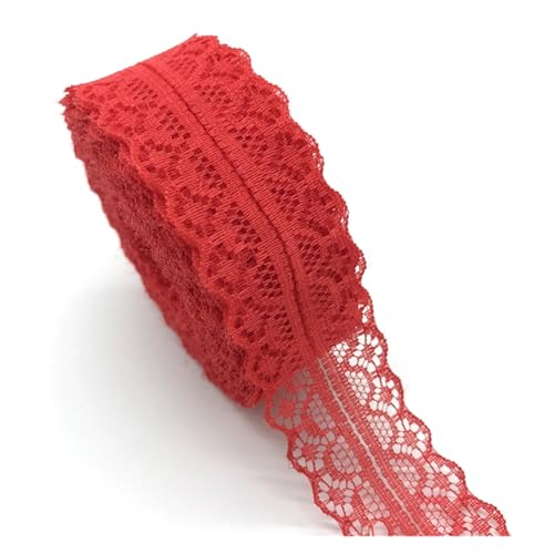 AQXYWQLL 10yards 30mm Spitze Band Trim Stoff DIY Gestickte Netz Schnur for Nähen Dekoration Spitze Stoff(Red) von AQXYWQLL