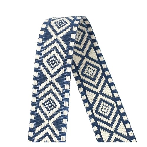 AQXYWQLL 2–10 m, 38 mm breit, Jacquard-Polyester-Baumwollband, Canvas, Taschengurt, Gürtel, dekoratives Schrägband, Nähzubehör(RD603-NavyBlue,10Meters) von AQXYWQLL