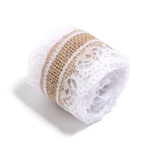 AQXYWQLL 2 Yards/Rolle natürliche Spitze Leinen Jutebänder Hochzeit Dekor DIY Handwerk Geschenk Rutual Blumenstrauß Pack Party Dekor(Width 6cm 05) von AQXYWQLL