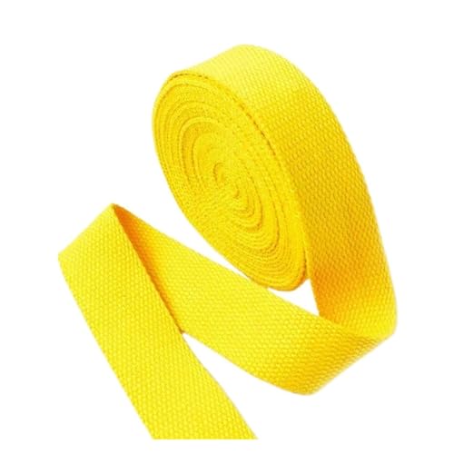 AQXYWQLL 20–50 mm 4 m Polyester-Baumwoll-Gurtbänder, Canvas-Gurtbänder for Rucksack, Kleidung, Sicherheitsgurt, Nähbänder, Zubehör(Yellow,50mm) von AQXYWQLL