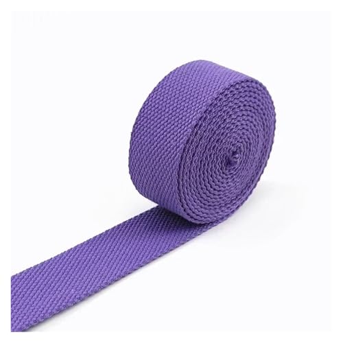 AQXYWQLL 3 Meter, 20–38 mm Breite, 2 mm dickes Baumwoll-Gurtband, Rucksack-Gürtelband, Polyester-Band, Gurte, Gepäck, Schrägband, DIY-Zubehör(11LightPurple,25mm) von AQXYWQLL