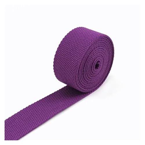 AQXYWQLL 3 Meter, 20–38 mm Breite, 2 mm dickes Baumwoll-Gurtband, Rucksack-Gürtelband, Polyester-Band, Gurte, Gepäck, Schrägband, DIY-Zubehör(12DarkPurple,20mm) von AQXYWQLL