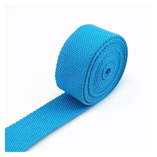 AQXYWQLL 3 Meter, 20–38 mm Breite, 2 mm dickes Baumwoll-Gurtband, Rucksack-Gürtelband, Polyester-Band, Gurte, Gepäck, Schrägband, DIY-Zubehör(14Blue,32mm) von AQXYWQLL