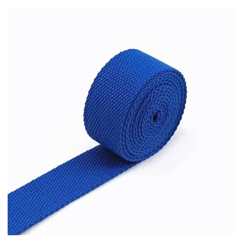 AQXYWQLL 3 Meter, 20–38 mm Breite, 2 mm dickes Baumwoll-Gurtband, Rucksack-Gürtelband, Polyester-Band, Gurte, Gepäck, Schrägband, DIY-Zubehör(16RoyalBlue,25mm) von AQXYWQLL