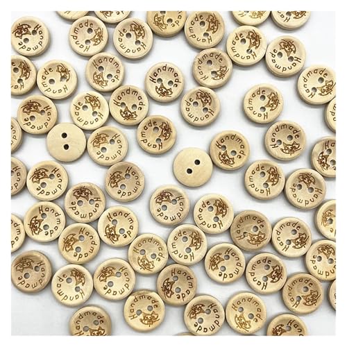 AQXYWQLL 30 Stück 15 mm gemischter Holzknöpfe, runder Knopf, mit Monogramm, Liebe, Scrapbooking for Hochzeitsdekoration, Nähen(43) von AQXYWQLL