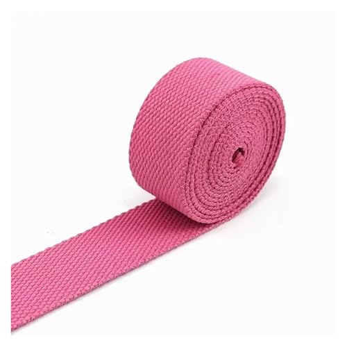 AQXYWQLL 5 Meter 20-50mm Baumwollgurtband Rucksack Schulterbänder Tasche Leinwandband for Nähen Kleidung Gürtel DIY Taschen Strap Band Zubehör(01Pink,32mm) von AQXYWQLL