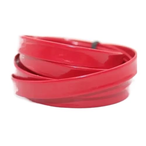 AQXYWQLL 5 m 5–20 mm breites PU-Leder-Gurtband, dekoratives Band for Kleidung, Taschen, Rand, Spitzenbesatz, DIY-Handtasche, Nähzubehör(RD049-Red,10mm) von AQXYWQLL