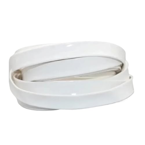 AQXYWQLL 5 m 5–20 mm breites PU-Leder-Gurtband, dekoratives Band for Kleidung, Taschen, Rand, Spitzenbesatz, DIY-Handtasche, Nähzubehör(RD049-White,8mm) von AQXYWQLL