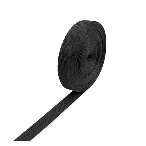 AQXYWQLL 5 mt 10–100 mm schwarzes Nylon-Gurtband, Rucksackgurt, Haustierhalsband, Sicherheitsgurt, Band, DIY-Tasche, Kleidung, Nähzubehör(15mm) von AQXYWQLL