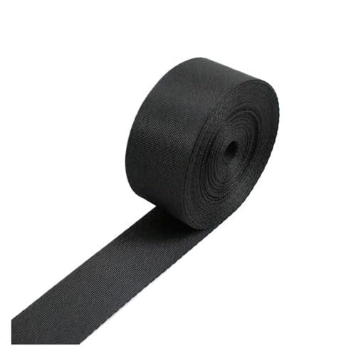 AQXYWQLL 5 mt 10–100 mm schwarzes Nylon-Gurtband, Rucksackgurt, Haustierhalsband, Sicherheitsgurt, Band, DIY-Tasche, Kleidung, Nähzubehör(32mm) von AQXYWQLL