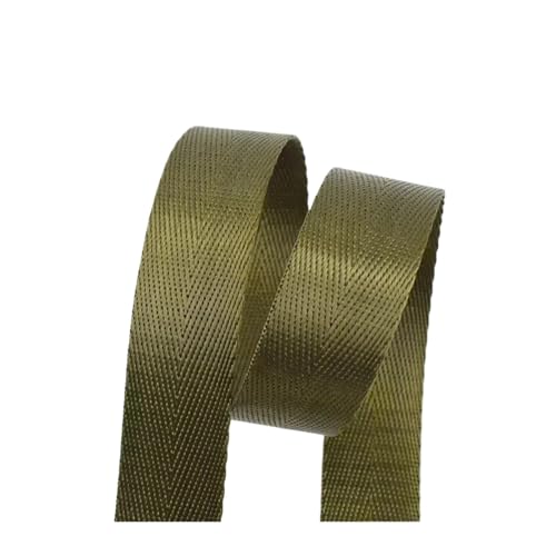 AQXYWQLL 5M 20-50mm 1mm Nylon Gurtband Gürtel Fischgrätenmuster Band Band Band Rucksack Strap DIY Tasche bindung Stoff Nähen Zubehör(ArmyGreen,32mm) von AQXYWQLL