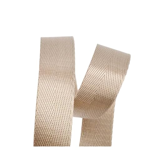 AQXYWQLL 5M 20-50mm 1mm Nylon Gurtband Gürtel Fischgrätenmuster Band Band Band Rucksack Strap DIY Tasche bindung Stoff Nähen Zubehör(Beige,50mm) von AQXYWQLL