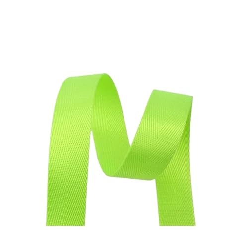 AQXYWQLL 5M 20-50mm 1mm Nylon Gurtband Gürtel Fischgrätenmuster Band Band Band Rucksack Strap DIY Tasche bindung Stoff Nähen Zubehör(FluorescentGreen,50mm) von AQXYWQLL