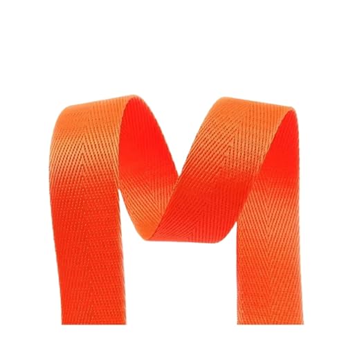 AQXYWQLL 5M 20-50mm 1mm Nylon Gurtband Gürtel Fischgrätenmuster Band Band Band Rucksack Strap DIY Tasche bindung Stoff Nähen Zubehör(FluorescentOrange,20mm) von AQXYWQLL