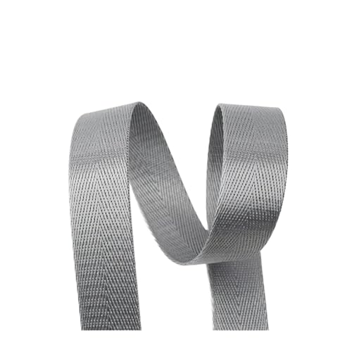 AQXYWQLL 5M 20-50mm 1mm Nylon Gurtband Gürtel Fischgrätenmuster Band Band Band Rucksack Strap DIY Tasche bindung Stoff Nähen Zubehör(Gray,50mm) von AQXYWQLL