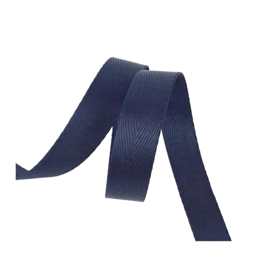 AQXYWQLL 5M 20-50mm 1mm Nylon Gurtband Gürtel Fischgrätenmuster Band Band Band Rucksack Strap DIY Tasche bindung Stoff Nähen Zubehör(NavyBlue,25mm) von AQXYWQLL