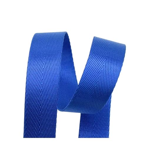 AQXYWQLL 5M 20-50mm 1mm Nylon Gurtband Gürtel Fischgrätenmuster Band Band Band Rucksack Strap DIY Tasche bindung Stoff Nähen Zubehör(Royalblue,50mm) von AQXYWQLL