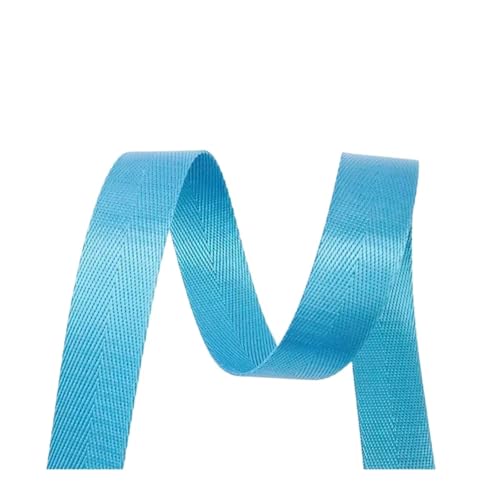 AQXYWQLL 5M 20-50mm 1mm Nylon Gurtband Gürtel Fischgrätenmuster Band Band Band Rucksack Strap DIY Tasche bindung Stoff Nähen Zubehör(SkyBlue,20mm) von AQXYWQLL