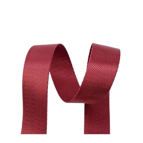 AQXYWQLL 5M 20-50mm 1mm Nylon Gurtband Gürtel Fischgrätenmuster Band Band Band Rucksack Strap DIY Tasche bindung Stoff Nähen Zubehör(Wine,50mm) von AQXYWQLL