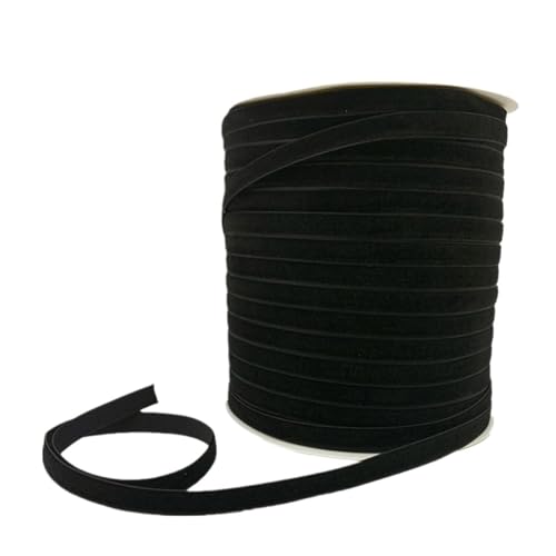 AQXYWQLL 6/10/15/20/25/38/50mm Samtband Handgemachte Hochzeit Dekoration Band for Geschenkverpackung DIY Haarschleife(Black,10mm 5yards) von AQXYWQLL