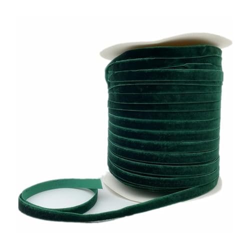 AQXYWQLL 6/10/15/20/25/38/50mm Samtband Handgemachte Hochzeit Dekoration Band for Geschenkverpackung DIY Haarschleife(Deep Green,15mm 5yards) von AQXYWQLL