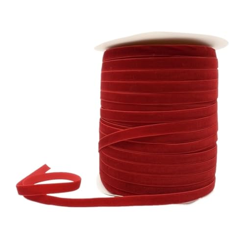 AQXYWQLL 6/10/15/20/25/38/50mm Samtband Handgemachte Hochzeit Dekoration Band for Geschenkverpackung DIY Haarschleife(Red,10mm 5yards) von AQXYWQLL