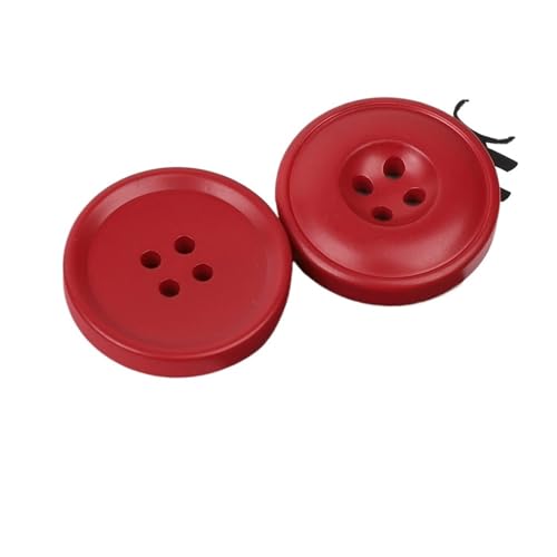 AQXYWQLL 6 Stück Harzknöpfe mit 4 Löchern, Nähzubehör, Größe komplett for Kleidung, dekorative Kunststoffknöpfe, handgefertigt, DIY(Red,28mm) von AQXYWQLL