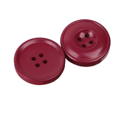 AQXYWQLL 6 Stück Harzknöpfe mit 4 Löchern, Nähzubehör, Größe komplett for Kleidung, dekorative Kunststoffknöpfe, handgefertigt, DIY(Wine Red,23mm) von AQXYWQLL