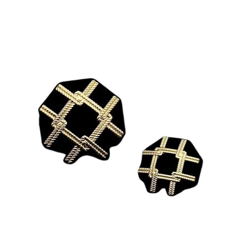 AQXYWQLL 6 Stück goldene Metall-Schwarz-Design-Anzugknöpfe for Kleidung, Stoff, luxuriöser Damenmantel, Pullover, Strickjacke, Nähen, Handarbeitszubehör(3,25mm 6 Pieces) von AQXYWQLL