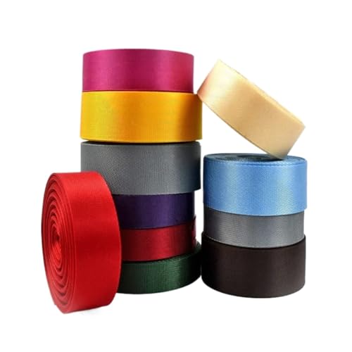 AQXYWQLL 8 Meter 20–50 mm Meetee Polyester-Nylon-Gurtband, dekoratives Band, Schrägband for Rucksackgurt, DIY-Nähzubehör(Black,25mm) von AQXYWQLL