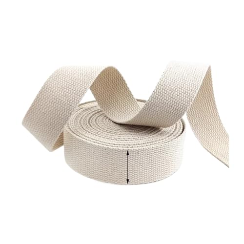 AQXYWQLL 8 Meter 20–50 mm beige Leinen-Gurtband, Rucksackgurt, Textil-Baumwoll-Gurtband for Tasche, Gürtel, Kleidungsstück, Nähzubehör(38mm) von AQXYWQLL