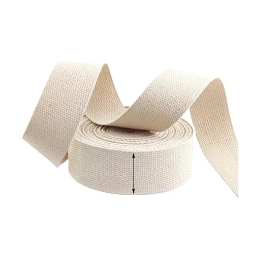 AQXYWQLL 8 Meter 20–50 mm beige Leinen-Gurtband, Rucksackgurt, Textil-Baumwoll-Gurtband for Tasche, Gürtel, Kleidungsstück, Nähzubehör(50mm) von AQXYWQLL