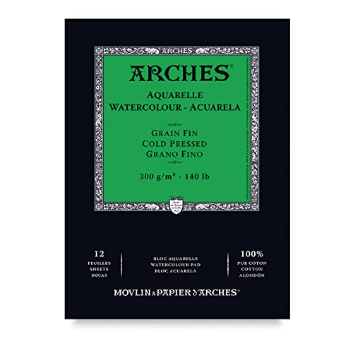 ARCHES Block Enc 14,8 x 21 12H Aquarell, 100% fein, 300 g, Weiß von ARCHES