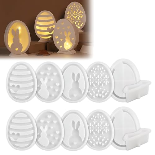 ARCHWANG 6 Stück silikonformen gießformen ostern, Silikonform Ostern Hase- gipsformen zum gießen ostern - silikon gießform silikon Osterhase, silikon kerzenformen, für DIY Handwerk von ARCHWANG