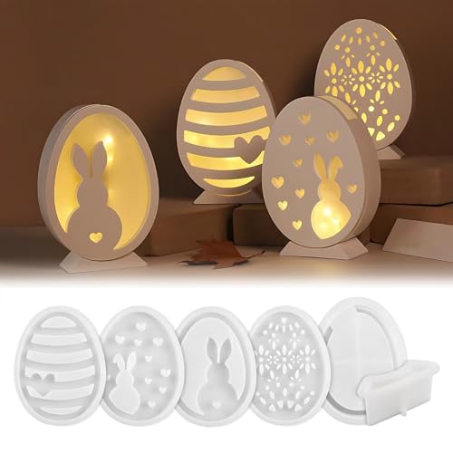 ARCHWANG 6 Stück silikonformen gießformen ostern, Silikonform Ostern Hase- gipsformen zum gießen ostern - silikon gießform silikon Osterhase, silikon kerzenformen, für DIY Handwerk von ARCHWANG