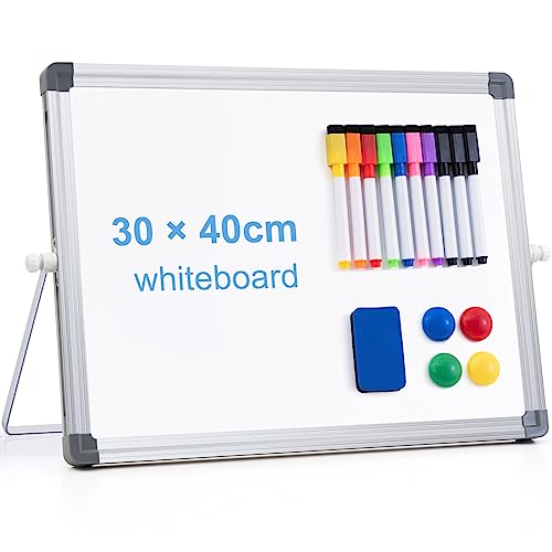 ARCOBIS Magnetic Whiteboard Abwischbar für Schreibtisch,Magnetische tragbare doppelseitig beschreibbar Staffelei Whiteboard (30 x 40 cm-Silver) von ARCOBIS