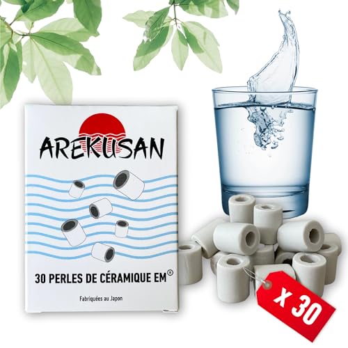 30 Stück EM Keramikperlen Grau | Natürliche Filterung von Leitungswasser | Luftreiniger und Kalkfilter, Chlor für Waschmaschine, Geschirrspüler, Aquarien, Kaffeemaschine, Wasserkocher, Karaffe von AREKUSAN