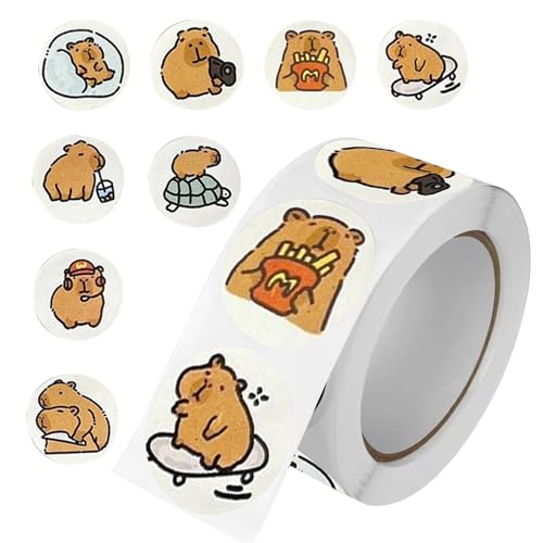 Capybara Aufkleber, Capybara Tiere Selbstklebende Aufkleber, Adhesive Capybara Decals für Scrapbooking, Capybara Cute Brown Stickers Decals für Wasserflasche, Motorrad, Laptop von ARIOU