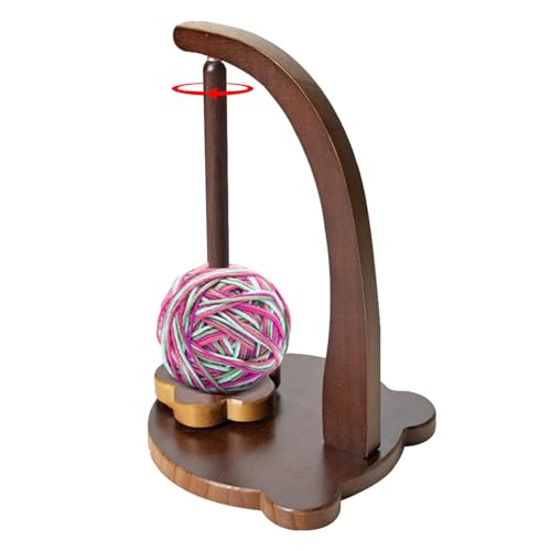 Garnhalter Spender – Garnspindel – Holzgarnspinner Ständer – Massivholz Strickbälle Halter – Drehbarer magnetischer Holzgarnhalter – Platzsparender Garnhalter, g Lagerlast Garn von ARIOU