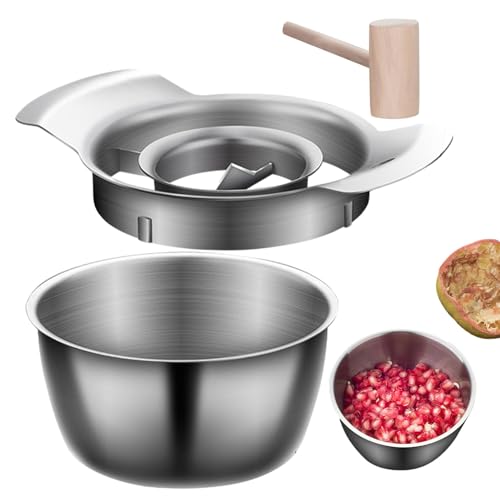 Granatapfel Schälwerkzeug Set - Granatapfelschäler | Edelstahl Granatapfel Schälmaschine mit Schüssel | Granatapfelschäler mit Schüssel, Einfache Entfernung Küche Gadget für Zuhause von ARIOU