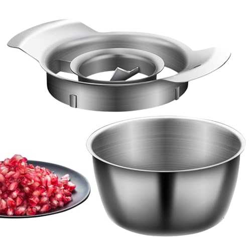 Granatapfel Schälwerkzeug Set - Granatapfelschäler | Edelstahl Granatapfel Schälmaschine mit Schüssel | Granatapfelschäler mit Schüssel, Einfache Entfernung Küche Gadget für Zuhause von ARIOU