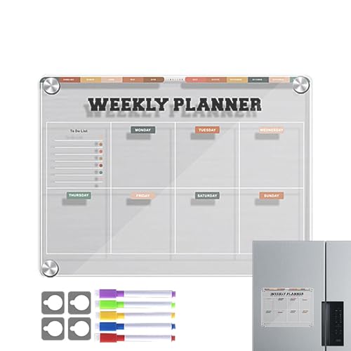 Kühlschrank-Whiteboard, 30,5 x 22,9 cm, Magnettafel-Planer, wiederverwendbarer Kühlschrankkalender, Planer, Tafel, monatliche Nachrichtentafel, Kühlschrank-Notizblock für Küche, Kühlschrank von ARIOU