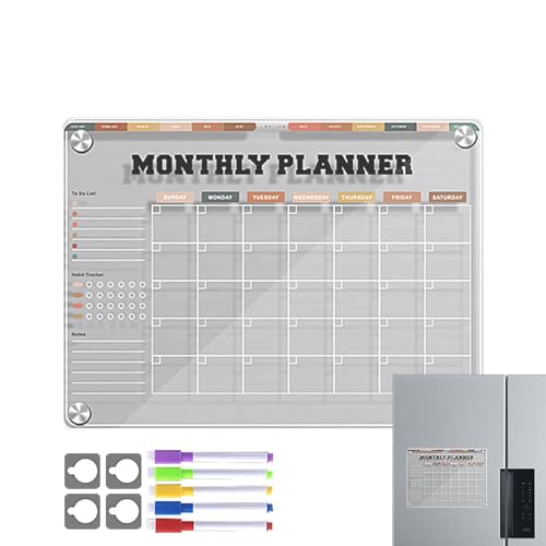 Kühlschrank-Whiteboard, 30,5 x 22,9 cm, Magnettafel-Planer, wiederverwendbarer Kühlschrankkalender, Planer, Tafel, monatliche Nachrichtentafel, Kühlschrank-Notizblock für Küche, Kühlschrank von ARIOU